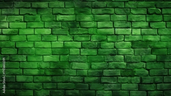 Fototapeta Green Brick Wall Background