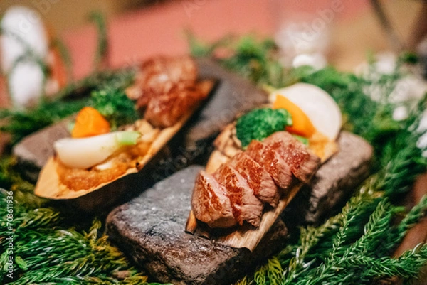 Obraz 仙仁温泉岩の湯の夕食