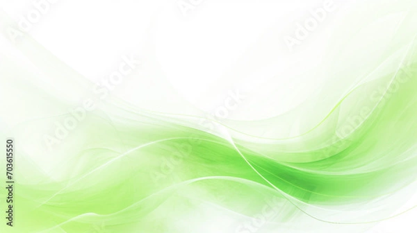 Fototapeta 緑　水彩　曲線　ビジネス背景イラスト