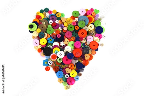 Obraz Heart shape made of haberdashery buttons