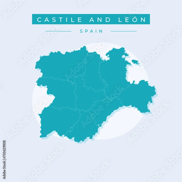 Fototapeta Vector illustration vector of Castile and Leon map Spain