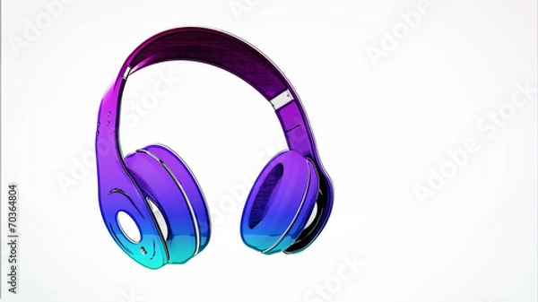 Obraz headphone on isolated background