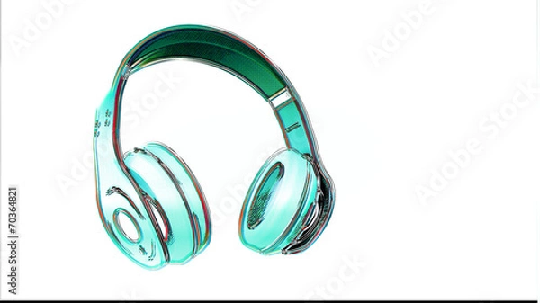 Obraz headphone on isolated background