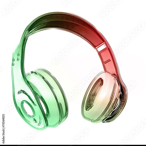 Obraz headphone on isolated background