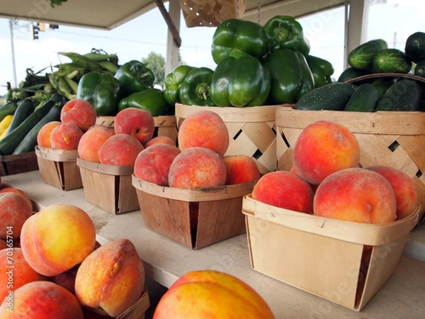 Obraz Peaches at the Fruit Stand