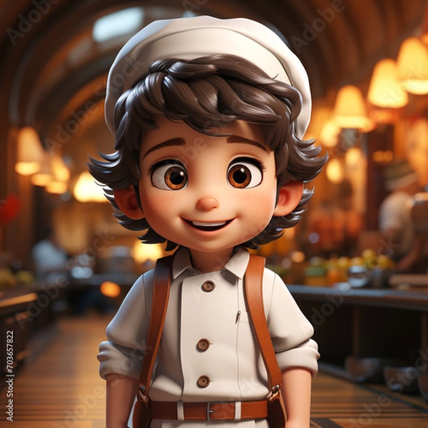 Fototapeta Cute chef design for a 3D