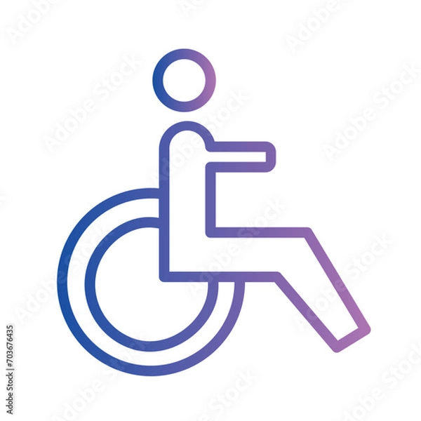 Obraz Accessible Disability Disabled Gradient Outline Icon