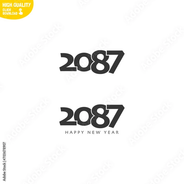Fototapeta Creative Happy New Year 2087 Logo Design