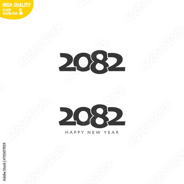 Fototapeta Creative Happy New Year 2082 Logo Design