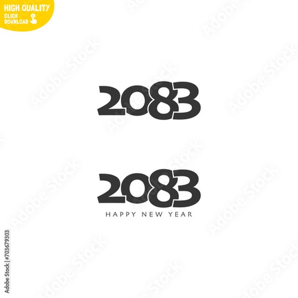 Fototapeta Creative Happy New Year 2083 Logo Design