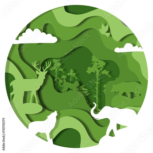 Obraz Paper Cut Vector 