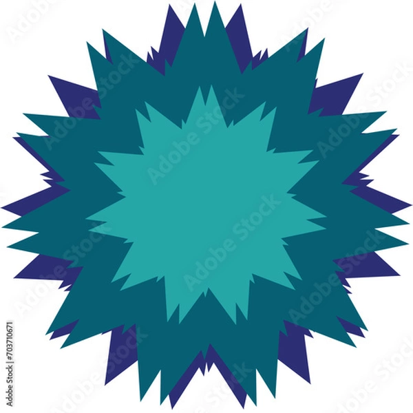 Fototapeta An abstract transparent blue star burst shape design element.