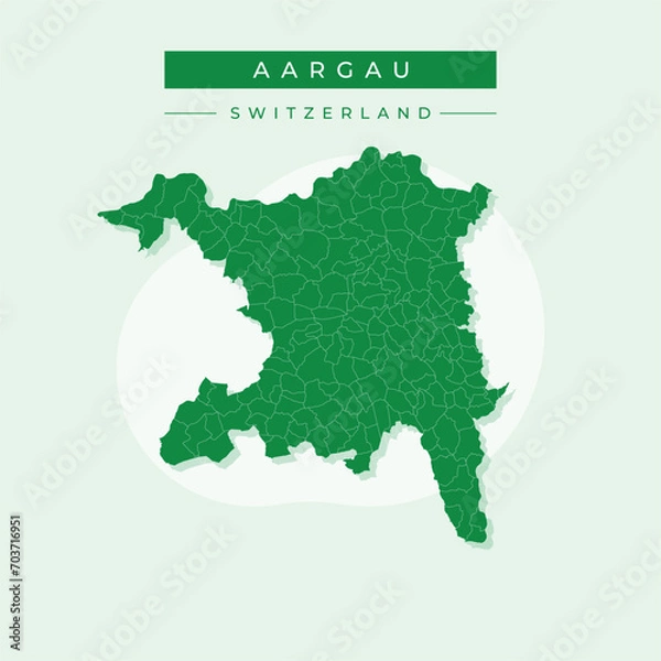 Fototapeta Vector illustration vector of Aargau map Switzerland
