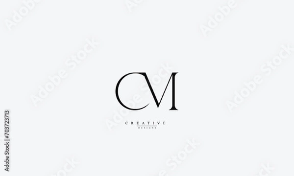 Fototapeta Alphabet letters Initials Monogram logo CM MC C M