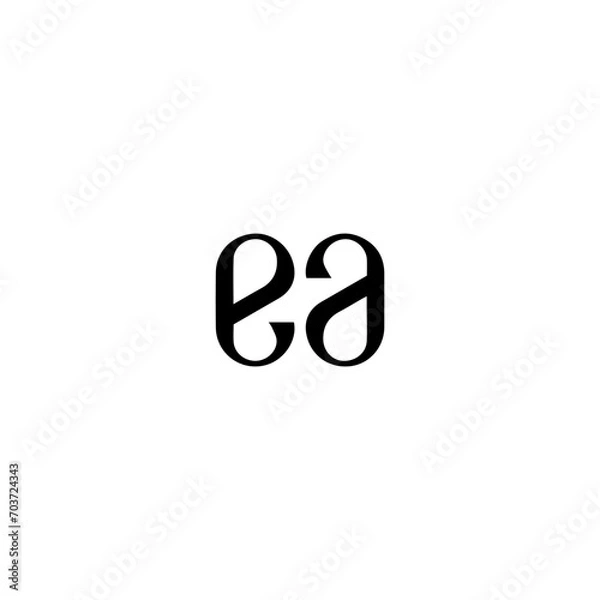 Fototapeta EA logo. EA set , E A design. White EA letter. EA, E A letter logo design. Initial letter EA letter logo set, linked circle uppercase monogram logo. E A letter logo vector design.	
