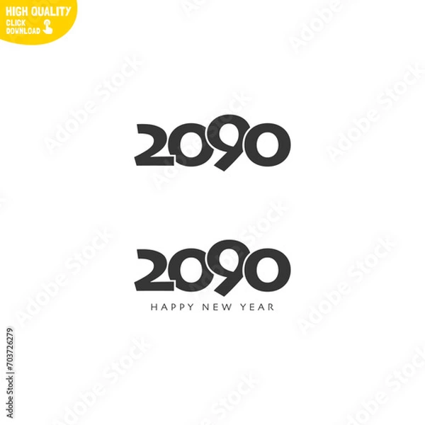 Fototapeta Creative Happy New Year 2090 Logo Design