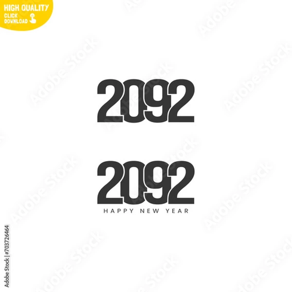 Fototapeta Creative Happy New Year 2092 Logo Design