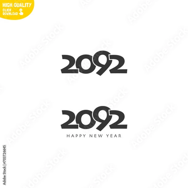 Fototapeta Creative Happy New Year 2092 Logo Design
