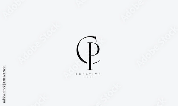 Obraz Alphabet letters Initials Monogram logo CP PC C P