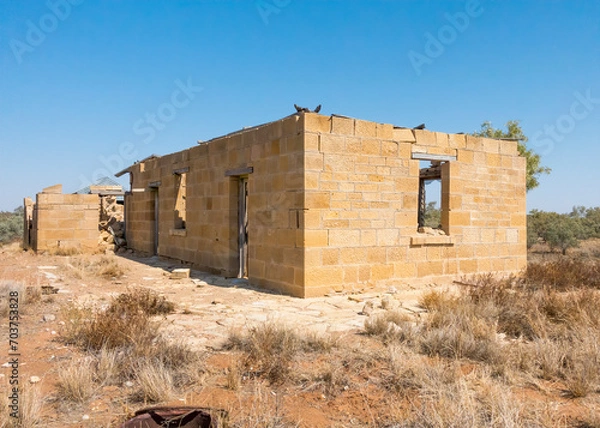 Obraz Abandoned building at Old Cork in Outback Queensland, Australia