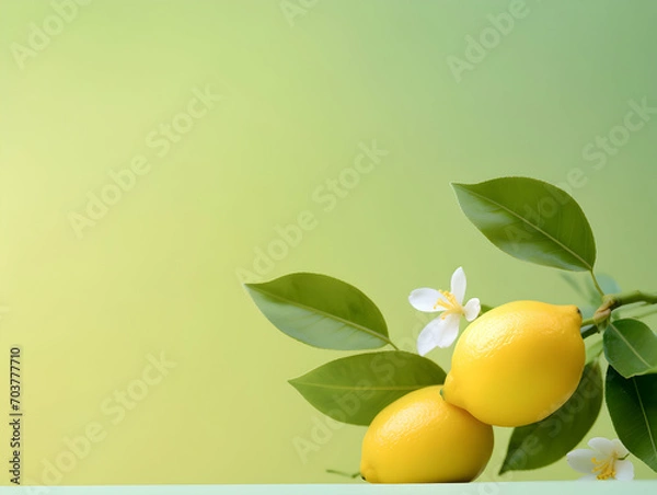 Fototapeta lemon flower in studio background, single lemon flower, Beautiful flower images