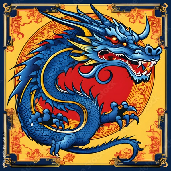 Fototapeta blue dragon