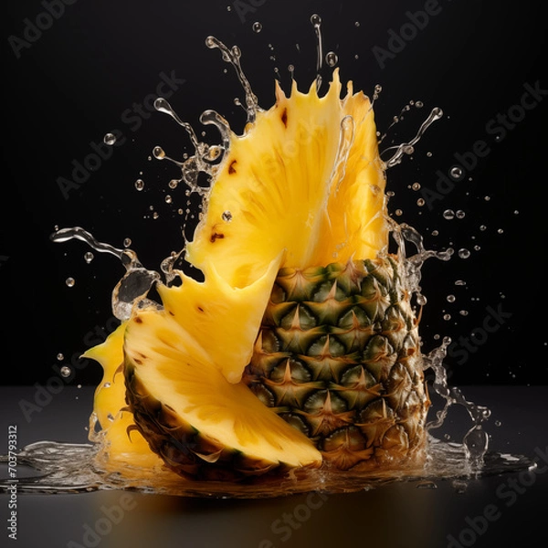 Obraz pineapple in water splash