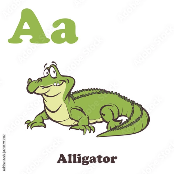 Fototapeta Alligator Alphabet Cartoon Character For Kids