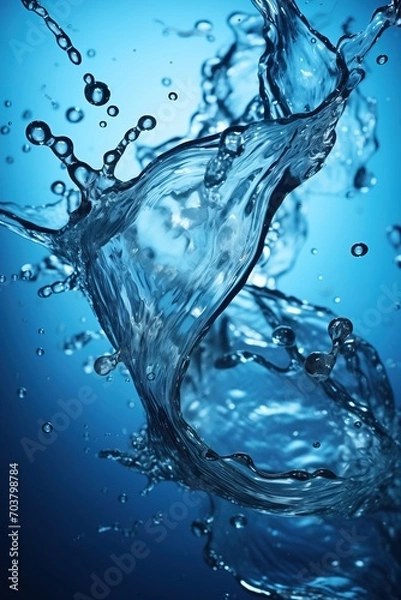 Fototapeta Water Splash with blue background