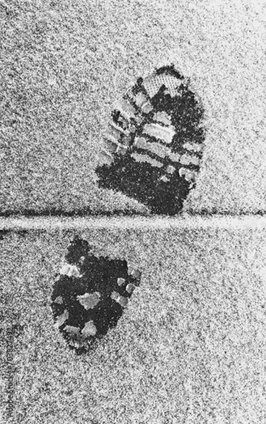 Fototapeta Boot print on snow