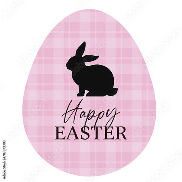 Fototapeta Happy easter,Vector illustration of cute, Easter rabbit with eggs.