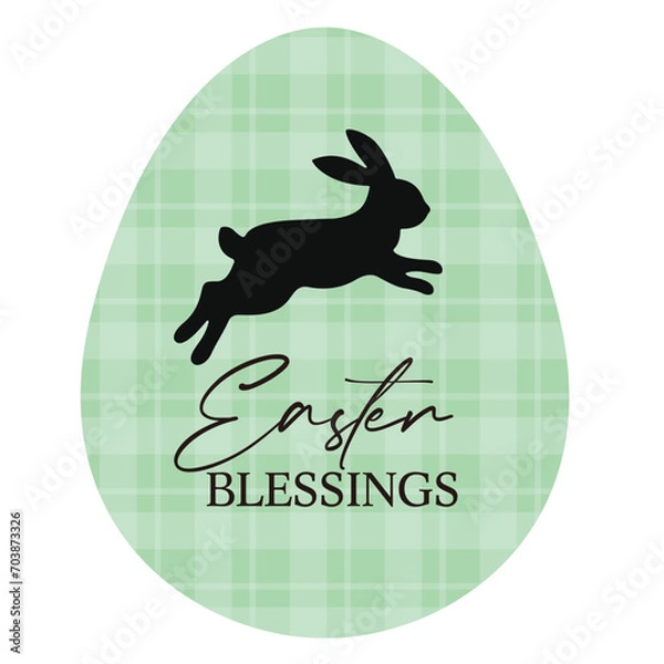 Fototapeta Vector illustration of cute, Easter bunny with eggs.
