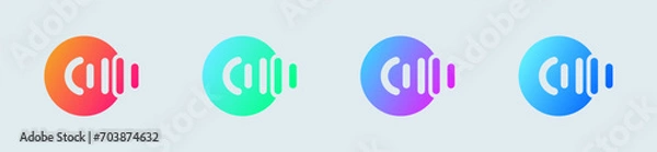 Obraz Recording solid icon in gradient colors. Audio signs vector illustration.