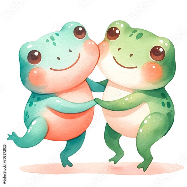 Obraz Romantic frogs dancing