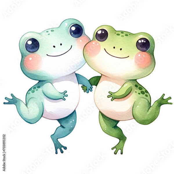 Obraz Romantic frogs dancing