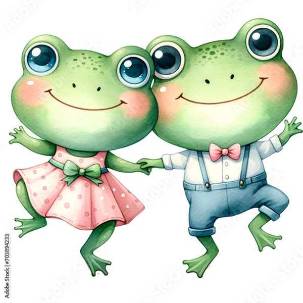 Obraz Romantic frogs dancing