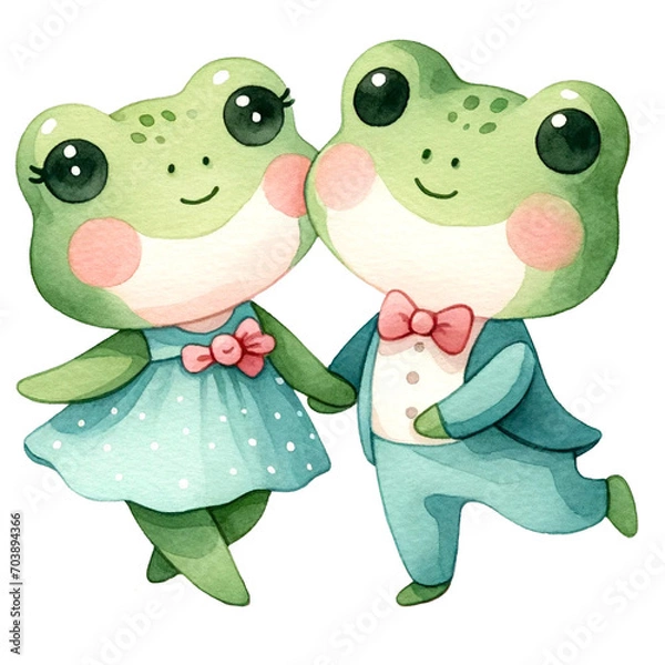 Obraz Romantic frogs dancing