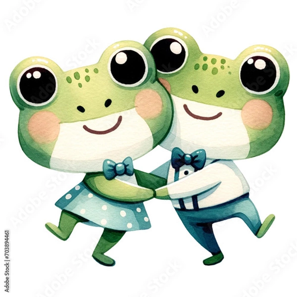 Obraz Romantic frogs dancing
