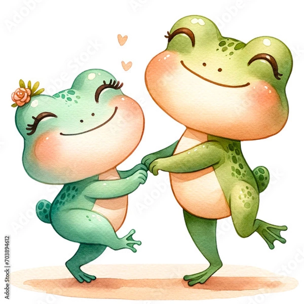 Obraz Romantic frogs dancing