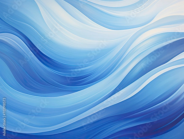 Fototapeta Ocean Symphony, A Visual Masterpiece of Majestic Blue Waves Dancing on Canvas