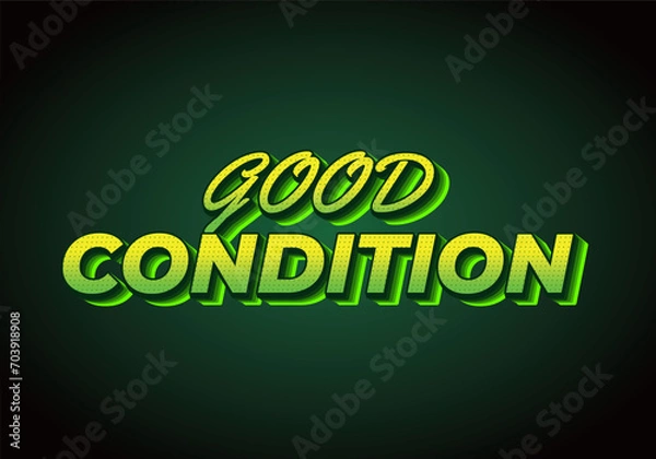 Fototapeta Good condition. Text effect in 3D look with gradient purple yellow color