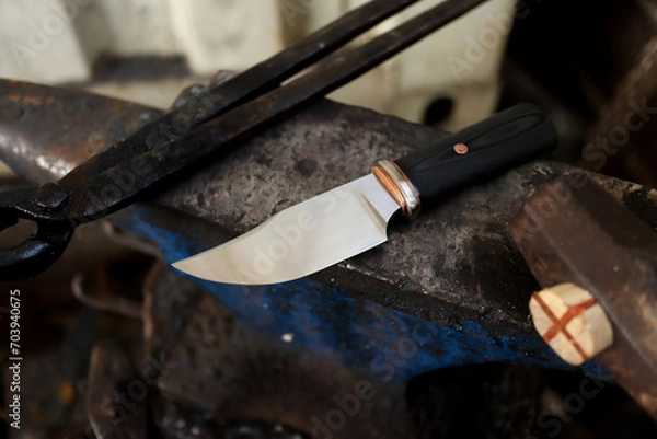 Fototapeta bowie knife bog wood handle
