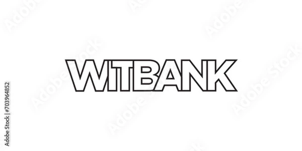 Fototapeta Witbank in the South Africa emblem. The design features a geometric style, vector illustration with bold typography in a modern font. The graphic slogan lettering.