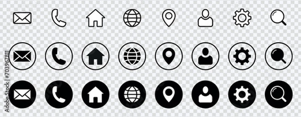 Fototapeta "Enhance user engagement with our Contact Us Icon Set – a professional and versatile collection for web and website interfaces. Vector illustration, EPS 10."