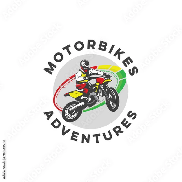 Obraz motocross racing logo template emblem