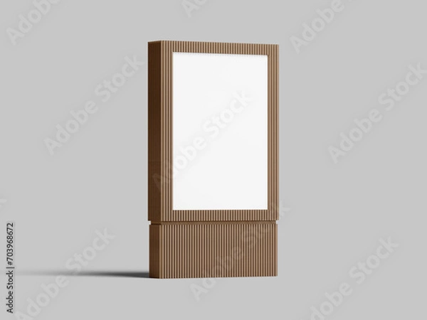 Obraz Isometric modern billboard wood Isolated mockup rendered