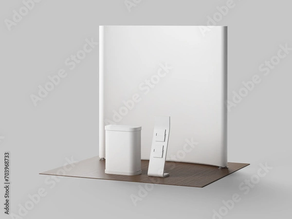 Obraz Isometric exhibition booth Stand mockup 3D Rendered