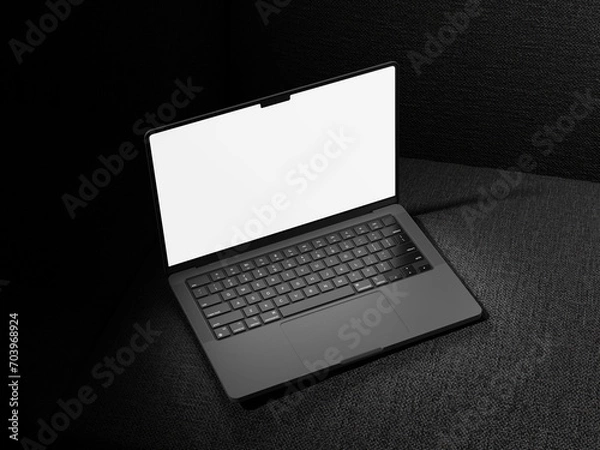 Obraz Laptop on sofa realistic rendered isometric view
