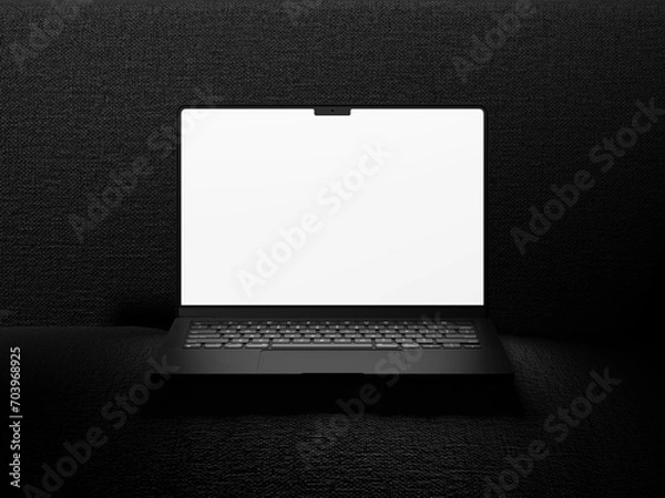 Obraz Laptop oppened realistic rendered front view