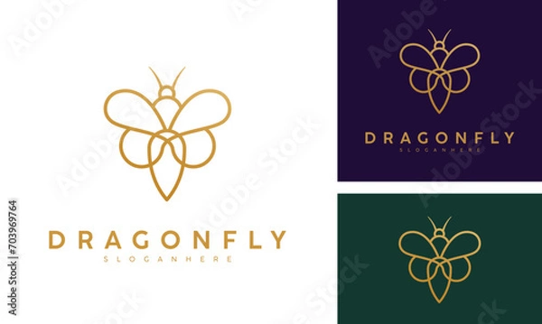 Fototapeta Dragonfly wings, Butterfly Insect logo design